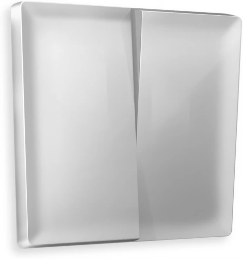 AP4030 Лицевая панель Ambrella Volt ALFA (Серебро глянец) для 2-клавишных выключателей QUANT AP4030