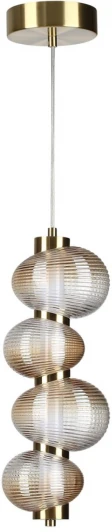 5095/17L Подвесной светильник Odeon Light Bruco 5095/17L латунный/янтарный градиент/металл/стекло LED 17W 4000K (220V, на проводе, бусы)