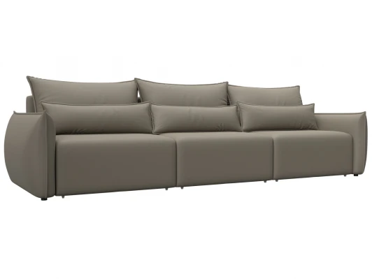 129882 Диван прямой Лига-051 НПБ Лонг (ЛДСП,Брус,Фанера/Пластик/Экокожа/Бежевый) Лига Диванов 129882