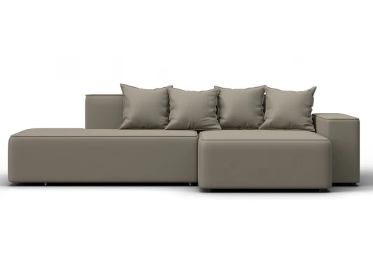 129816 Диван угловой Лига-079 угол правый (ДСП/Пластик/Экокожа/Бежевый) Лига Диванов 129816