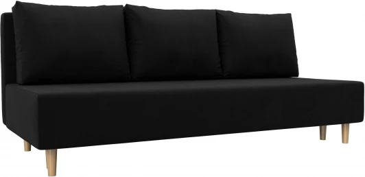 121083 Диван прямой Лига-033 (Черный/Микровельвет) Лига Диванов арт.121083