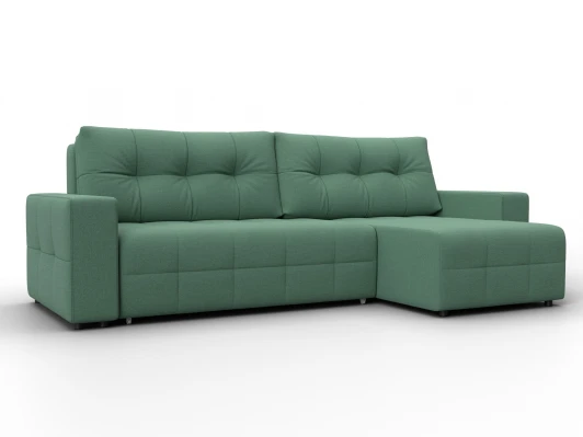 137601 Диван угловой Лига-122 угол универсальный (ДСП,Брус,Рогожка/Зеленый) Лига Диванов 137601