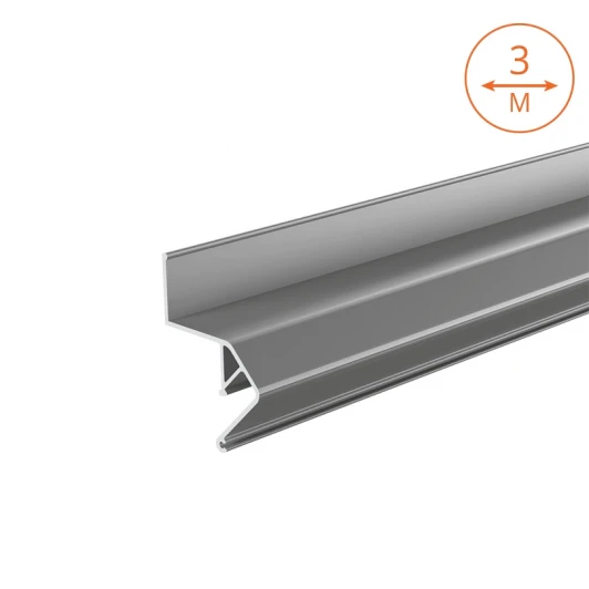 WAP-I-30/43/3000-A Профиль алюминиевый теневой встраиваемый серый 30х43х3000мм для натяжных потолков (под гарпун) Wolta WAP WAP-I-30/43/3000-A