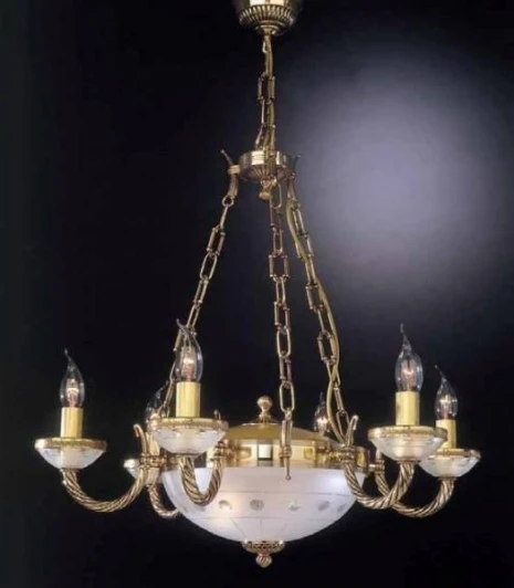L.4750/6+2 Подвесная люстра Reccagni Angelo 4750 L 4750/6+2 (220V, на цепи, подсвечник, свеча)