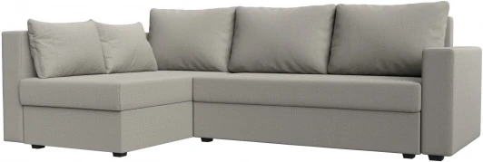 121536L Диван угловой Мансберг левый угол (Бежевый/Рогожка) Лига Диванов арт.121536L