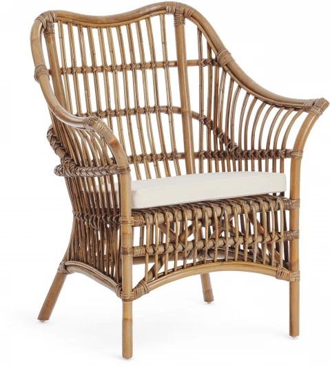 15392 Кресло Secret De Maison BASON c подушкой 72*65*88 см, натуральный серый/natural grey, подушка: ткань цветы Tetchair 15392