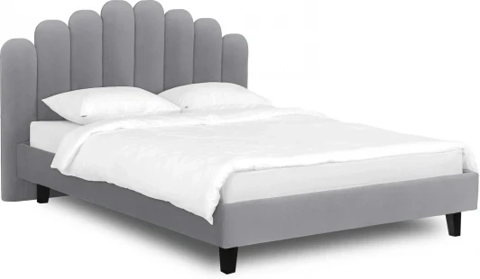 577092 Кровать Queen II Sharlotta L 1600 ОГОГО (арт.577092), (Ткань/Серый)