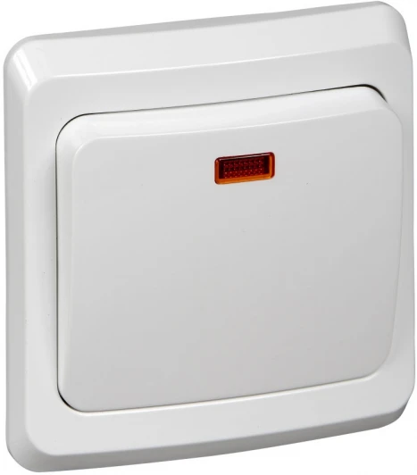 BC10-005B Выключатель встраиваемый одноклавишный с подсветкой (белый) Systeme Electric Этюд BC10-005B