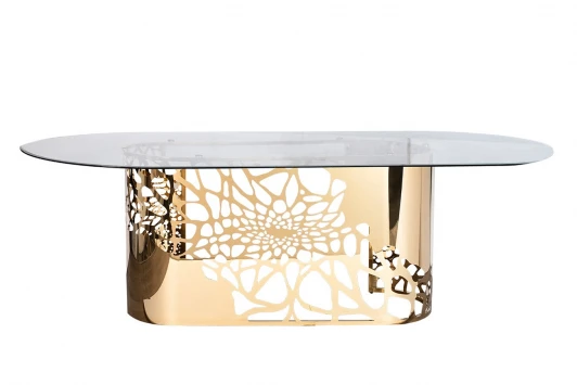 GY-8514STOL/OB GY-8514STOL/OB Стол обеденный стекло прозр/золото 240*110*74,5см Garda Decor