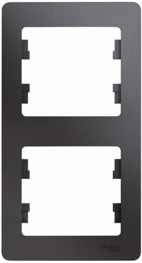 GSL001306 Рамка на 2 поста (графит) Systeme Electric Glossa GSL001306