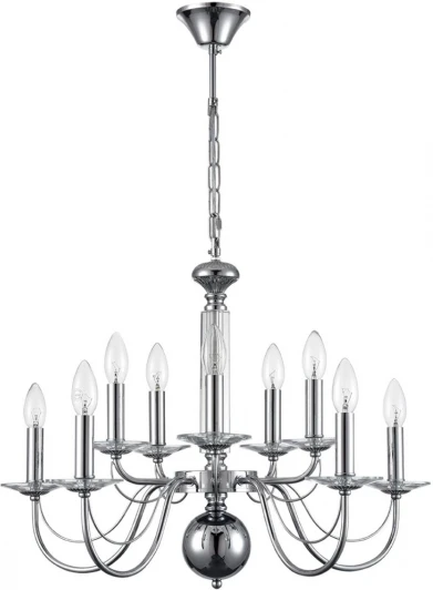 8034/10 Подвесная люстра Lumion Incanto 8034/10 хром, металл/стекло Е14 10*40W 220V (на цепи, подсвечник, свеча)