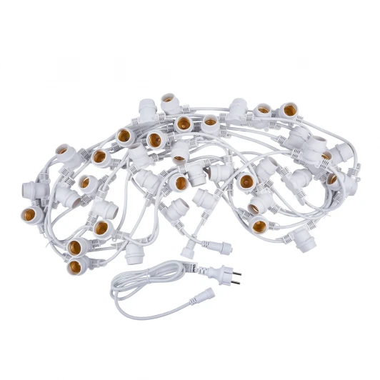 UDL-K110 40/E27/10M IP65 WHITE BELT-LIGHT Гирлянда Белт-лайт, 10м + 1,5м сетевой шнур. 40 патронов E27, шаг 25см. белая Uniel UDL-K110 40/E27/10M IP65 WHITE BELT-LIGHT