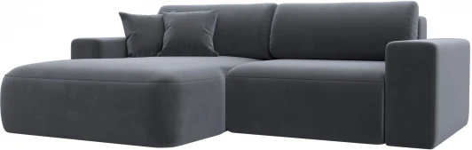 121378L Диван угловой Лига-036 НПБ Классик левый угол (Серый/Велюр) Лига Диванов арт.121378L