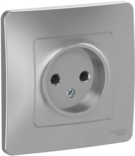 BLNRS000013 Розетка встраиваемая без заземления (алюминий) Systeme Electric Blanca BLNRS000013