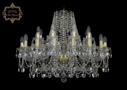 11.25.16+8.300.Gd.Sp Подвесная большая люстра Art Classic 11.25 11.25.16+8.300.Gd.Sp (220V, хрусталь, на цепи, подсвечник, свеча)