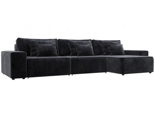 129870 Диван угловой Лига-074 угол универсальный (ДСП/Пластик/Велюр/Темно-серый) Лига Диванов 129870