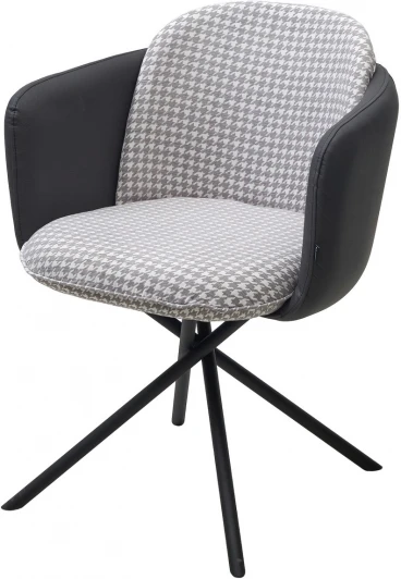 480M05680 Стул M-City ЛИЛУ ДАНС 180 град. поворотный, УЮТ ГРЕЙ КЛЫК / ORAKUL 998 Темно-серый / Черный каркас,