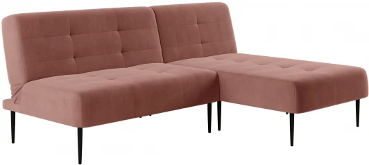 0000004180100000036179 Monaco диван-кровать с шезлонгом, без подлокотников, бархат пудровый 15 Top Concept арт.14112