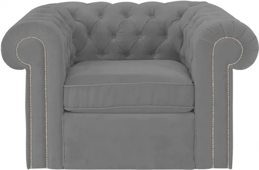 329824 Кресло Chesterfield ОГОГО (арт.329824), (Ткань/Серый)