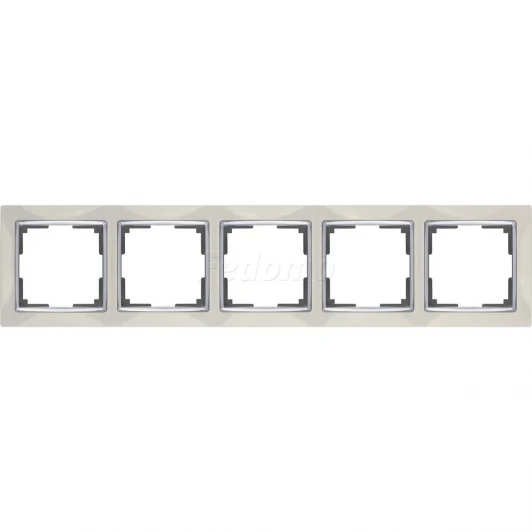 WL03-Frame-05-ivory Рамка на 5 постов Werkel Snabb, слоновая кость с хромом