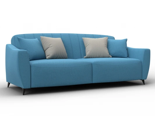 132565 Диван-книжка Лига-095 НПБ (ДВП,ДСП,ЛДСП,Брус,Фанера,ЛДВП/Металл/Рогожка/Голубой) Лига Диванов 132565