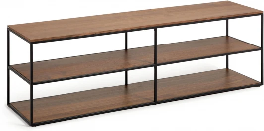 146305 Yoana Тумба под TV из орехового шпона и черного металла 160 x 40 см La Forma (ex Julia Grup) арт.146305