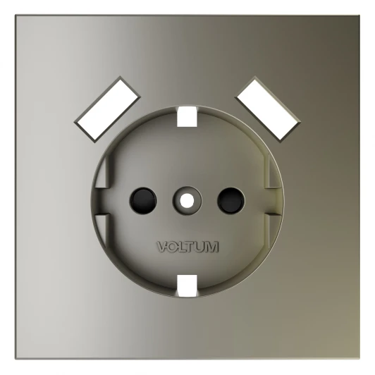 VLS000904 Накладка для розетки с заземлением и защитными шторками, с USB A+A Voltum S70 VLS000904 (шелк)