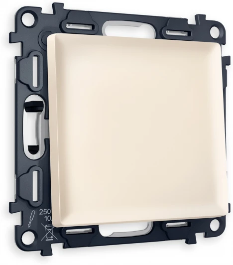 MA321020 Комплект механизма Ambrella Volt 1-клавишного проходного выключателя ALFA MA321020 Бежевый матовый QUANT