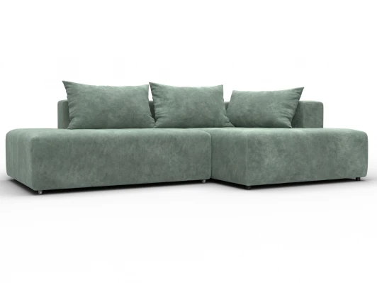 134825 Диван угловой Лига-103 НПБ угол правый (ДСП,Брус,Фанера,Велюр/Зеленый) Лига Диванов 134825