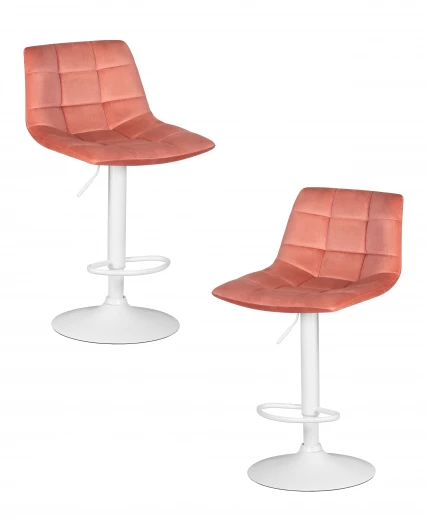 LM-5017-N_W-M_V-MJ9-32 Набор 2 шт стул барный DOBRIN TAILOR WHITE (пудрово-розовый велюр (MJ9-32))