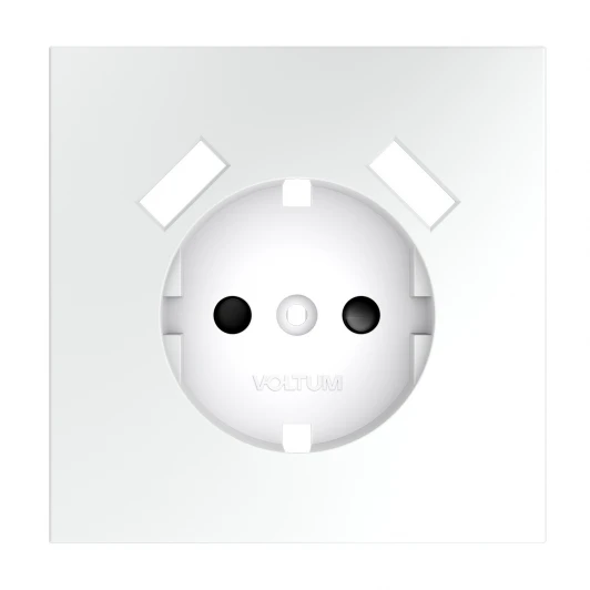 VLS000902 Накладка для розетки с заземлением и защитными шторками, с USB A+A Voltum S70 VLS000902 (белый матовый)