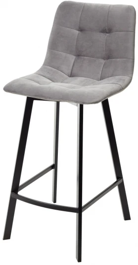 461MC04050 Полубарный стул CHILLI-QB SQUARE светло-серый #26, велюр / черный каркас (H=66cm)