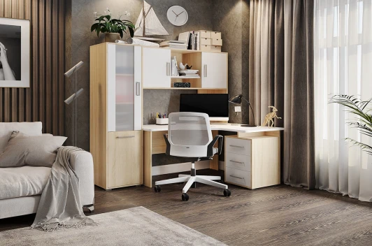 СК4Лайт.1623 Стол компьютерный Лайт К4, цвет дуб сонома/белый Mebelson (арт.СК4Лайт.1623)