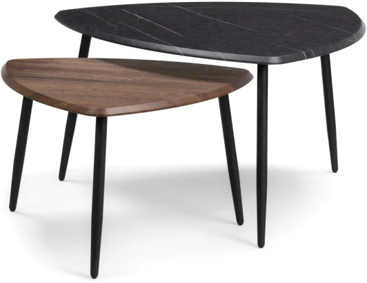516569 Журнальный стол Лойс мрамор черный / дуб антик 516569 Woodville