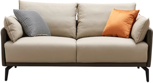 SF015-2BEIGE BROWN Диван ESF ELEGANTE NAPPA SF015 (2-х местный) бежевый 6615-коричневый/Кожа