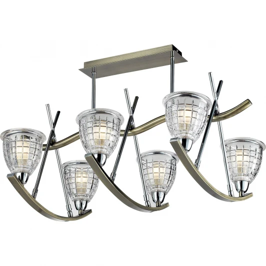 403-06-13 chrome + antique brass Потолочная люстра N-Light 403 403-06-13 chrome + antique brass