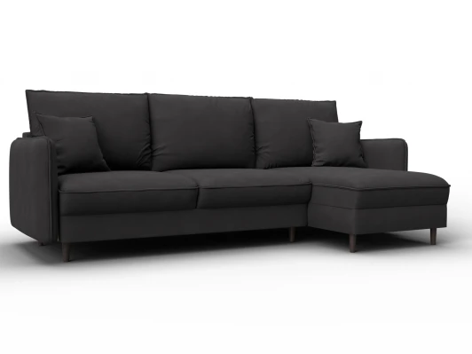 129637 Диван угловой Лига-064 НПБ угол универсальный (ДСП/Дерево/Замша/Коричневый) Лига Диванов 129637