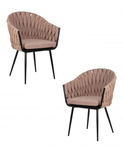 LM-9691-N_B-M_TT-LAR-275-3 Набор 2 шт стул обеденный DOBRIN MATILDA (коричневая ткань (LAR 275-3))