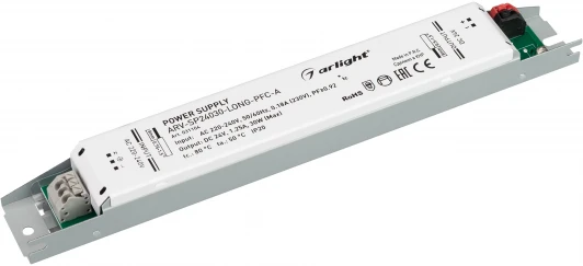 031104 Блок питания ARV-SP24030-LONG-PFC-A (24V, 1.25A, 30W) (IP20 Металл) 031104 Arlight ARV