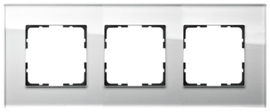 G1003GW Рамка на 3 поста (белый) Jasmart G-Glass G1003GW