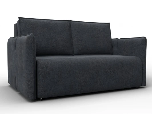 137020 Диван прямой Лига-117 (ЛДСП,Брус,Фанера,Велюр/Темно-серый) Лига Диванов 137020