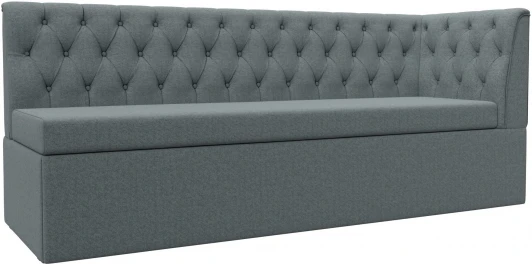 122442 Диван кухонный Маркиз с углом справа (Серый/Рогожка) Лига Диванов арт.122442