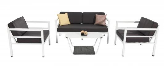 Indoor-4SiS-2413 Лаунж-зона из алюминия со столиком из HPL 4-местная 4SIS Эстелья Indoor-4SiS-2413