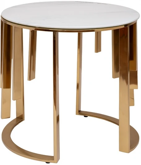 GY-00012 GY-00012 Стол журнальный мрам.стекло/золото d46*53см Garda Decor