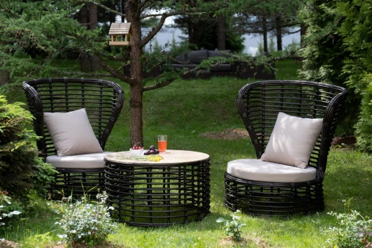 PAC2T1-3-SET "Парма" кофейный комплект из искусственного ротанга, цвет бронзовый 4SIS арт.УТ-00008200