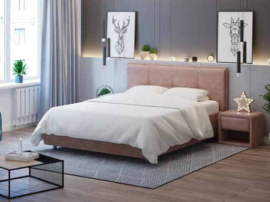 1909688 PROxSON Кровать Lino без основания (Ткань: Велюр Лофти Мокко) 120x200