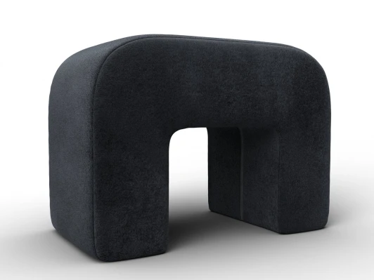 132386 Пуф 008 (ДСП,Брус,Фанера,Велюр/Темно-серый) Лига Диванов 132386