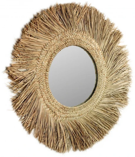 081816 Настенное зеркало La Forma (ex Julia Grup) Rumer (Коричневый/ Фанера,Стекло,Натуральное волокно)