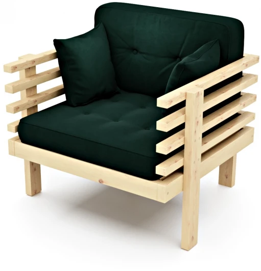 20819 Кресло Arsko Стоун сосна зеленый велюр