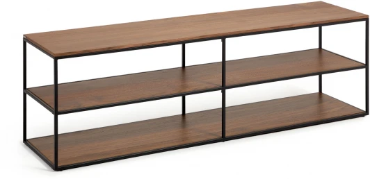 146305 Yoana Тумба под TV из орехового шпона и черного металла 160 x 40 см La Forma (ex Julia Grup) арт.146305